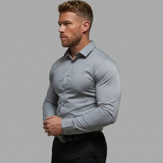 ATHLETIC MUSCLE FIT SHIRT GRAY